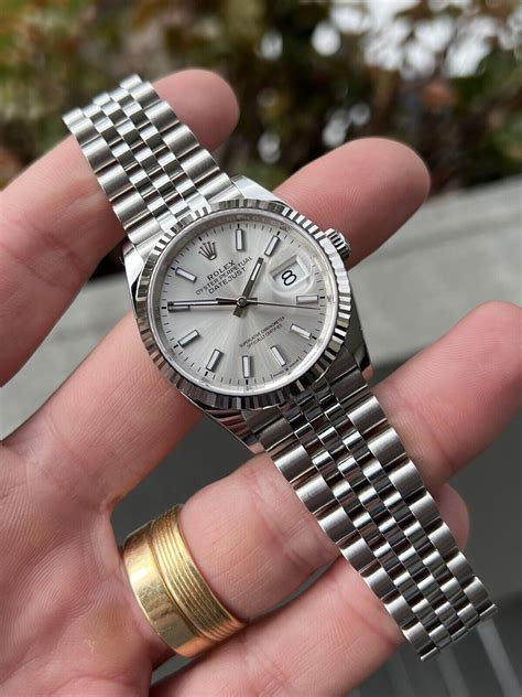 datejust silver|rolex datejust silver dial 36mm.